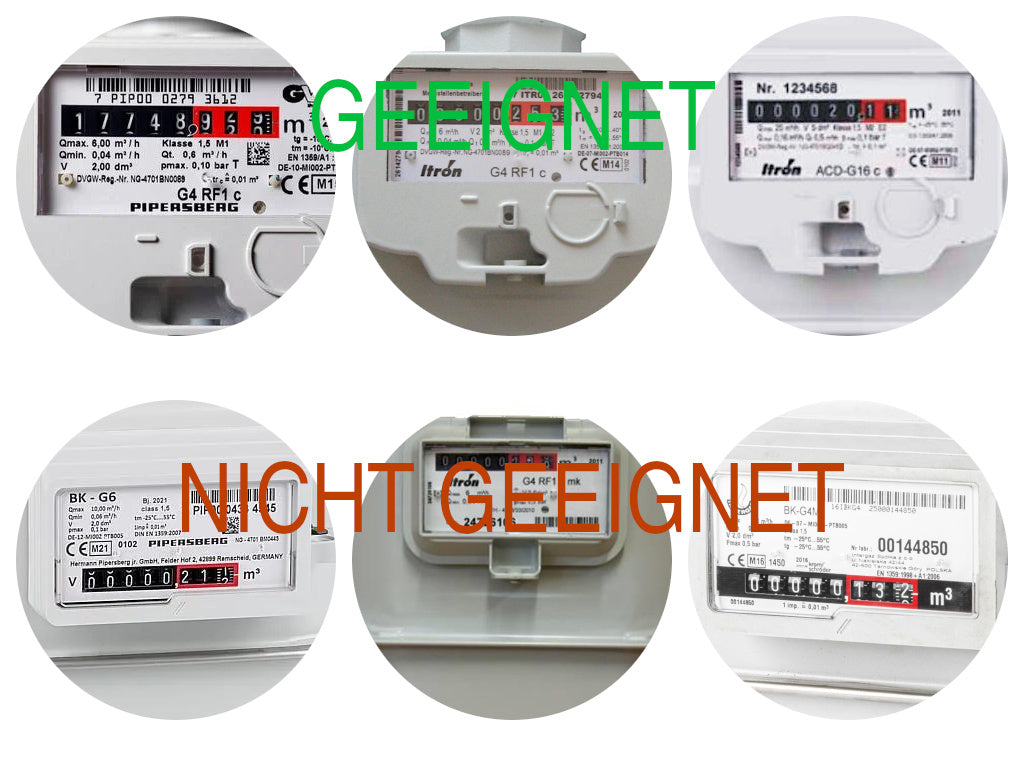 Komplettsystem induktiver Sensor ESPHome mit Wi-Fi für Gaszähler RF1c