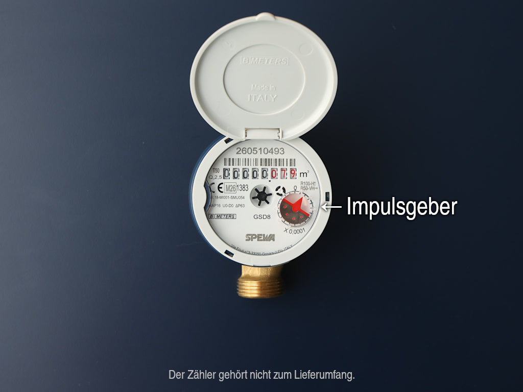 Komplettsystem induktiver Sensor ESPHome mit Wi-Fi für Wasserzähler (Smart Home / Home Assistant)